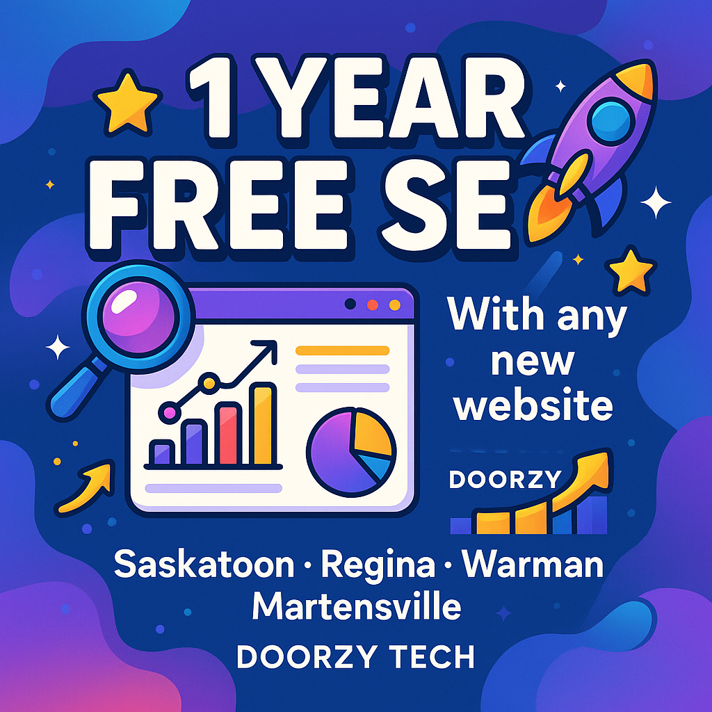 One Year Free SEO with Every New Website – Doorzy Tech’s Saskatchewan Offer